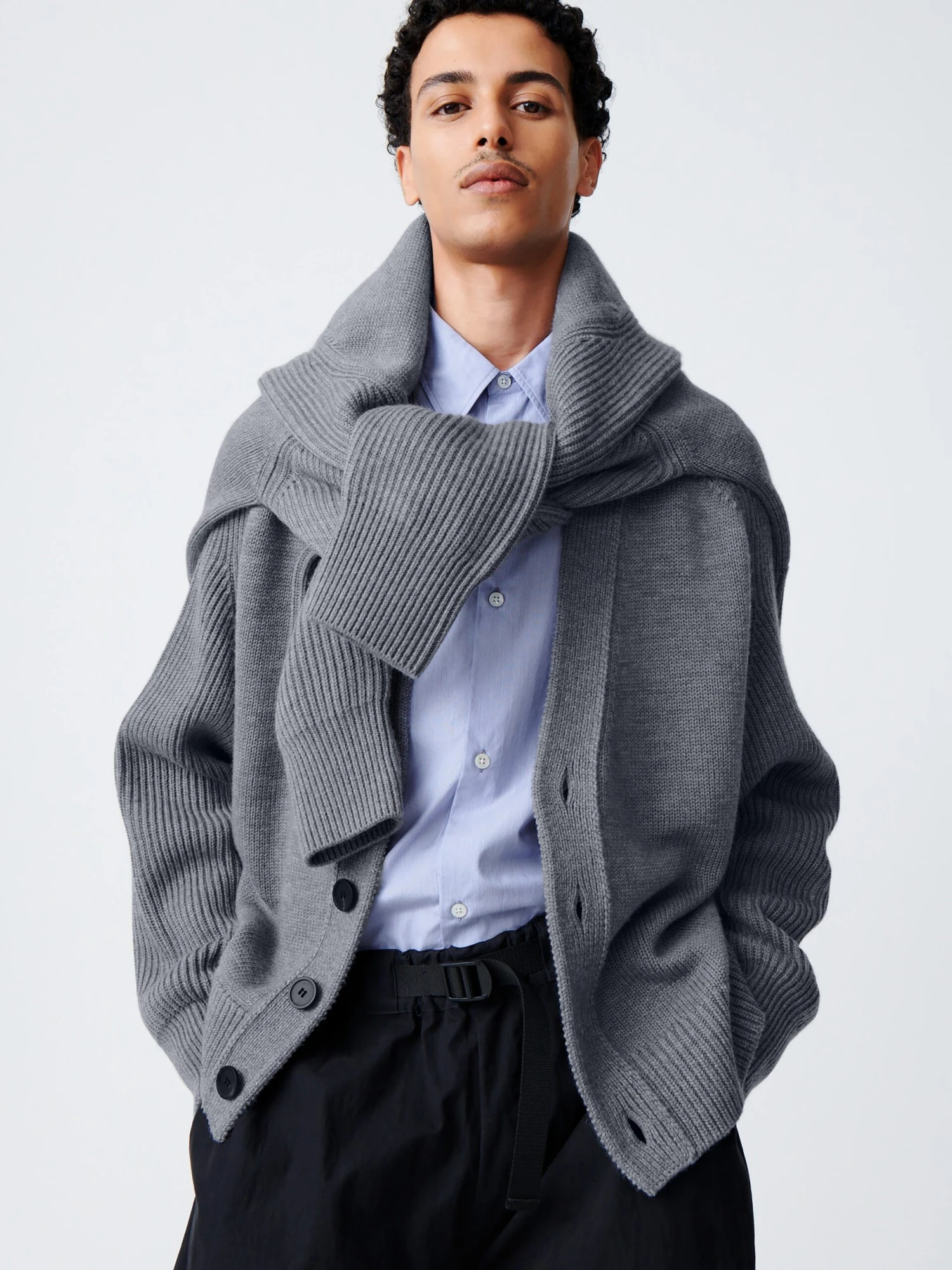 Studio Nicholson Michel Knit In Cadet Grey 8 Studio Nicholson Michel Knit In Cadet Grey - Image 8