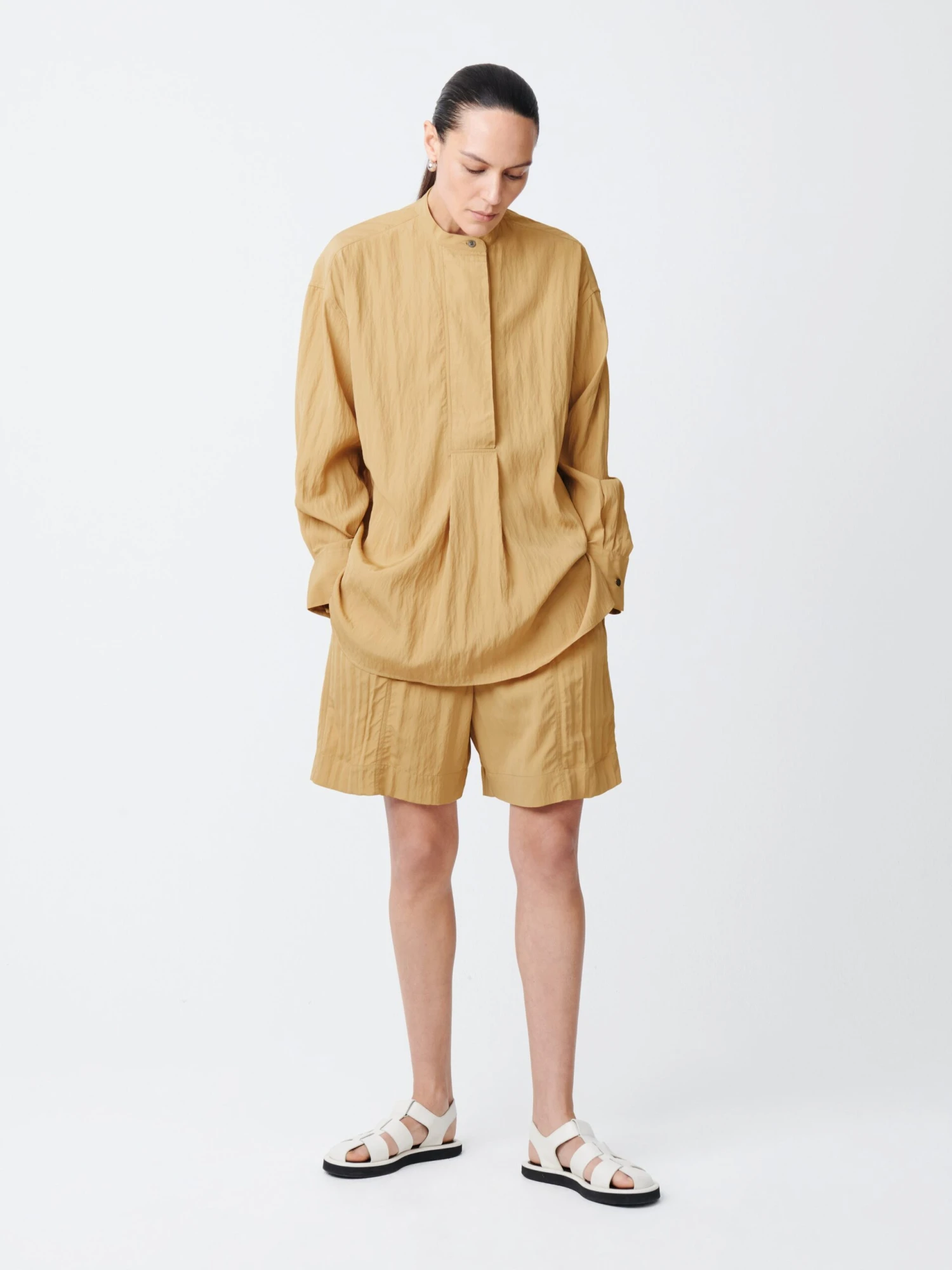 Studio Nicholson Frink Viscose Shirt In Sand 2 Studio Nicholson Frink Viscose Shirt In Sand - Image 2