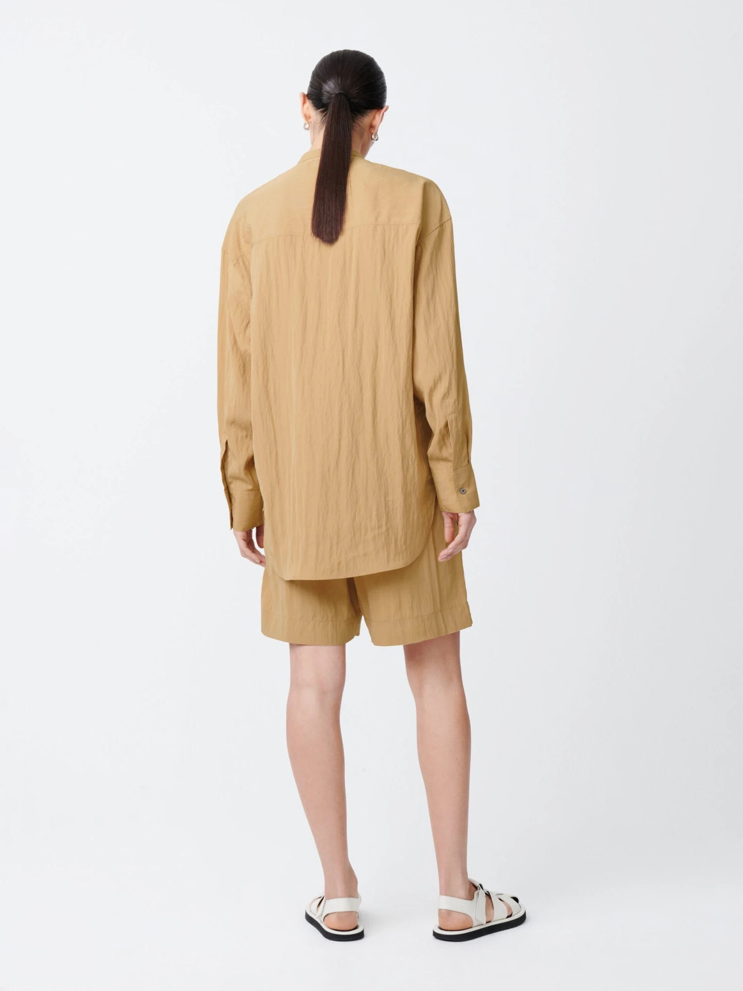Studio Nicholson Frink Viscose Shirt In Sand 3 Studio Nicholson Frink Viscose Shirt In Sand - Image 3