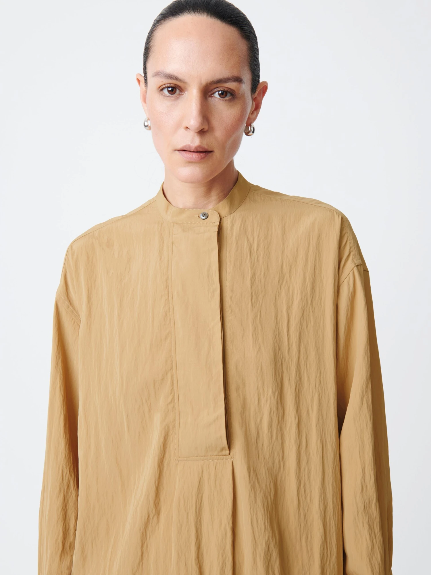 Studio Nicholson Frink Viscose Shirt In Sand 5 Studio Nicholson Frink Viscose Shirt In Sand - Image 5