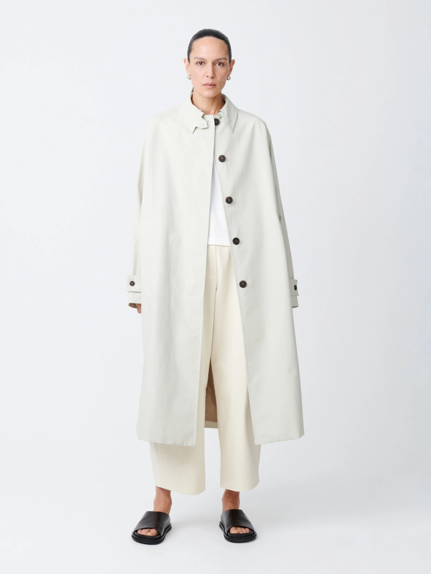 Studio Nicholson Holin Coated Cotton Coat In Dove 2 Studio Nicholson Holin Coated Cotton Coat In Dove - Image 2