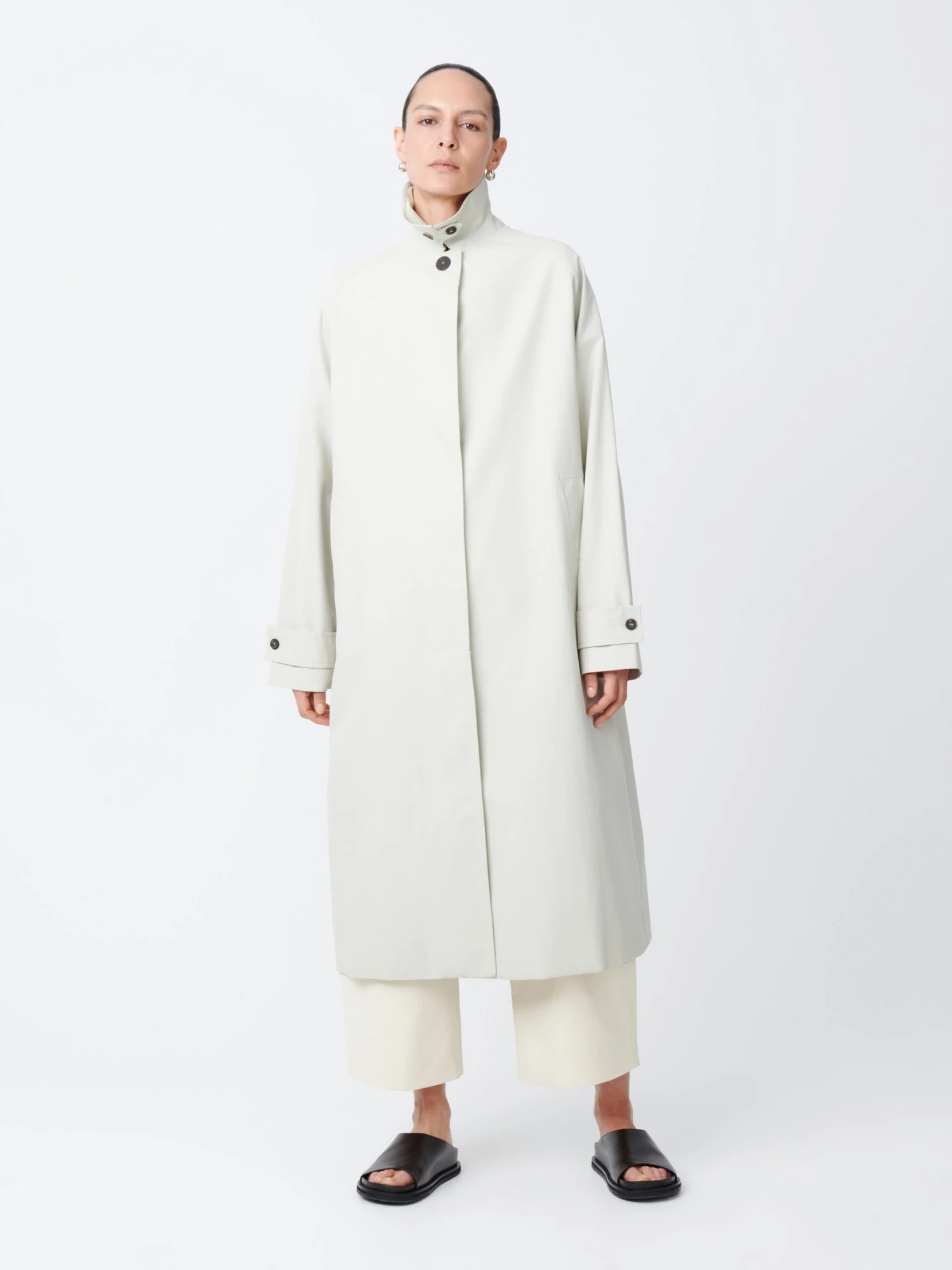 Studio Nicholson Holin Coated Cotton Coat In Dove 3 Studio Nicholson Holin Coated Cotton Coat In Dove - Image 3