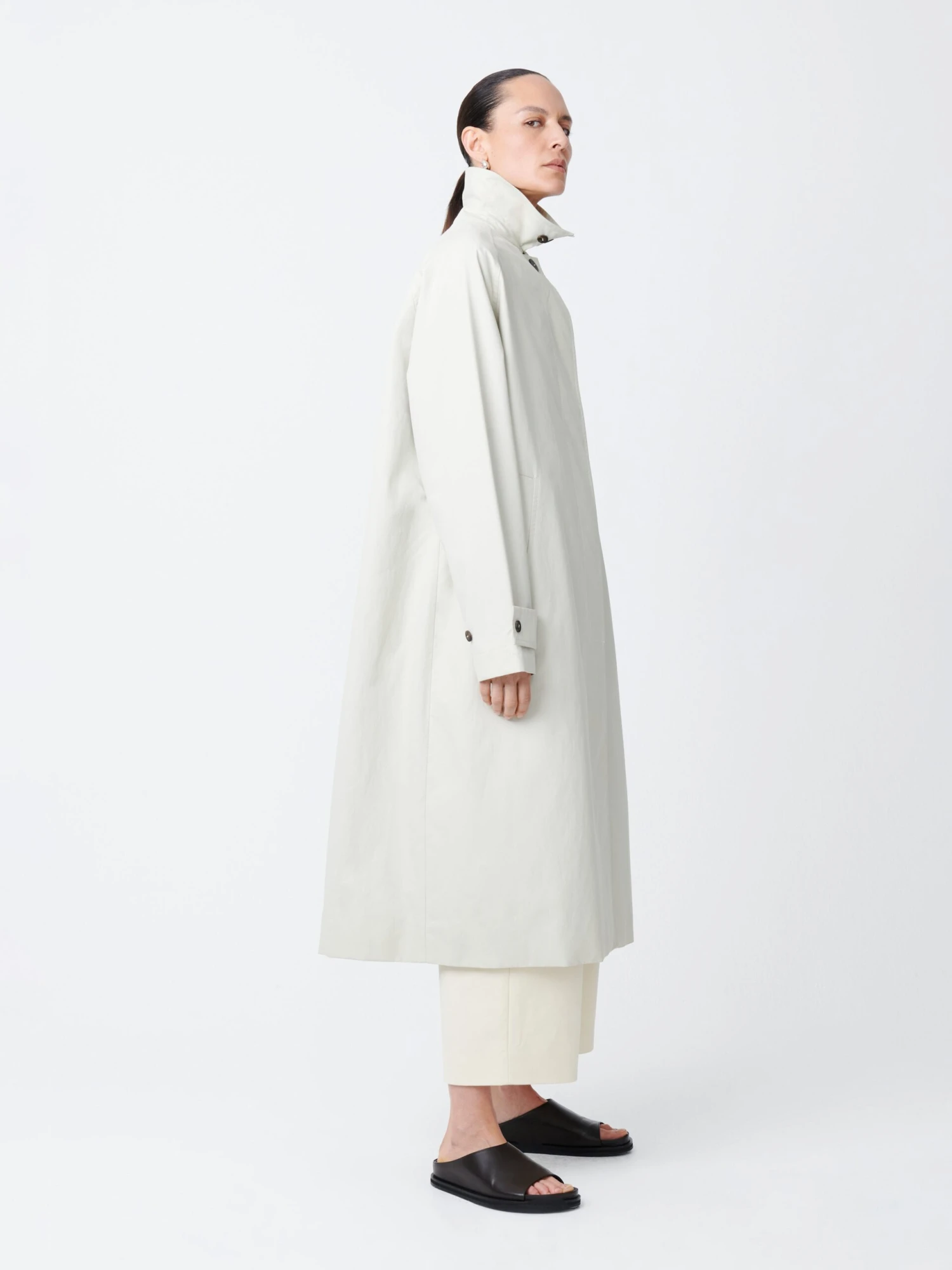 Studio Nicholson Holin Coated Cotton Coat In Dove 1 Studio Nicholson Holin Coated Cotton Coat In Dove