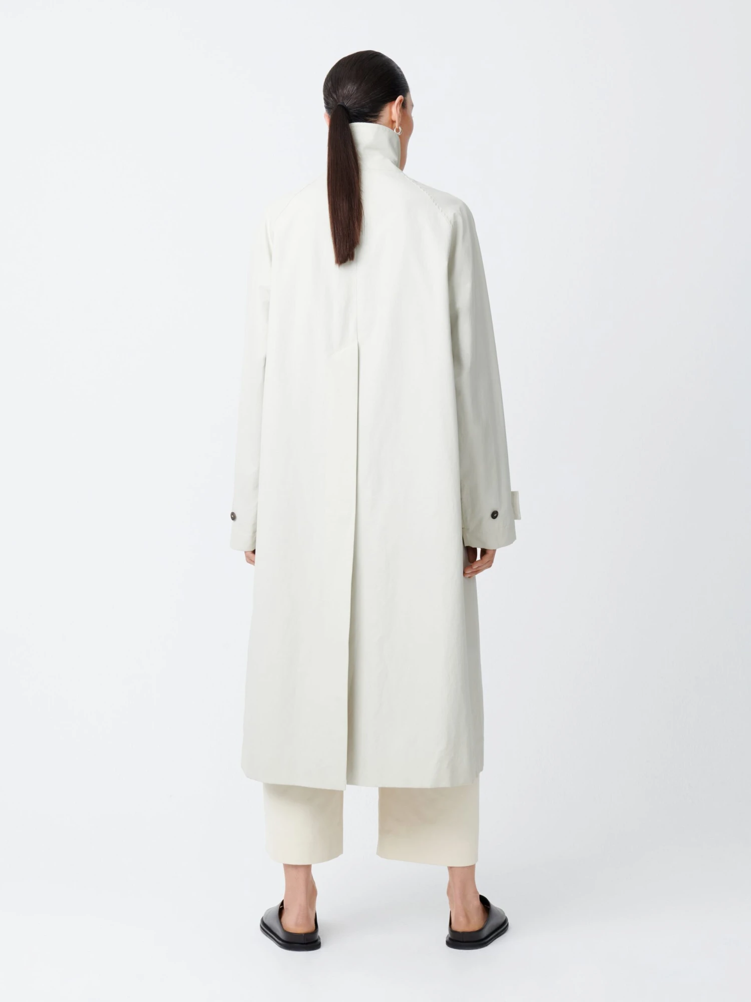 Studio Nicholson Holin Coated Cotton Coat In Dove 4 Studio Nicholson Holin Coated Cotton Coat In Dove - Image 4