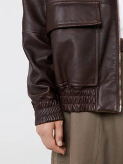 Studio Nicholson Piston Leather Jacket In Brown -Studio Nicholson 24.06.25 SN AU24M EC 024 021 scaled