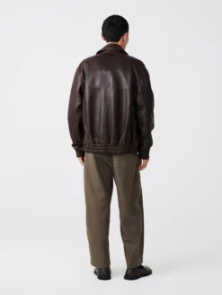 Studio Nicholson Piston Leather Jacket In Brown -Studio Nicholson 24.06.25 SN AU24M EC 024 064 scaled