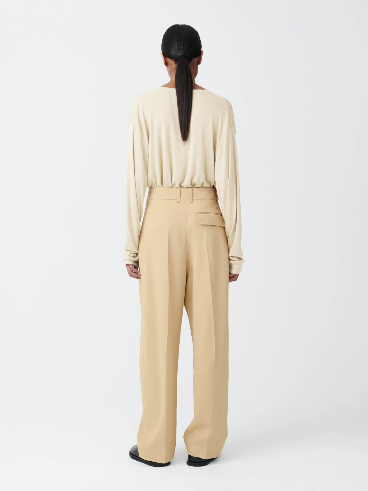 Studio Nicholson Acuna Viscose Pant In Sand 3 Studio Nicholson Acuna Viscose Pant In Sand - Image 3