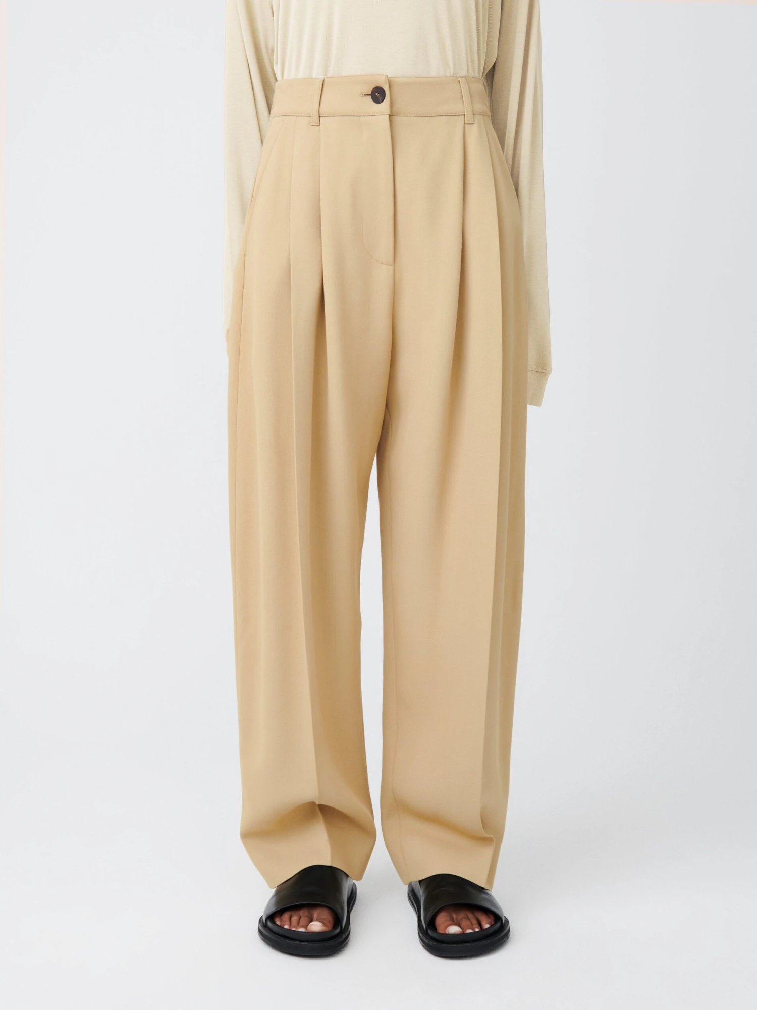 Studio Nicholson Acuna Viscose Pant In Sand 4 Studio Nicholson Acuna Viscose Pant In Sand - Image 4