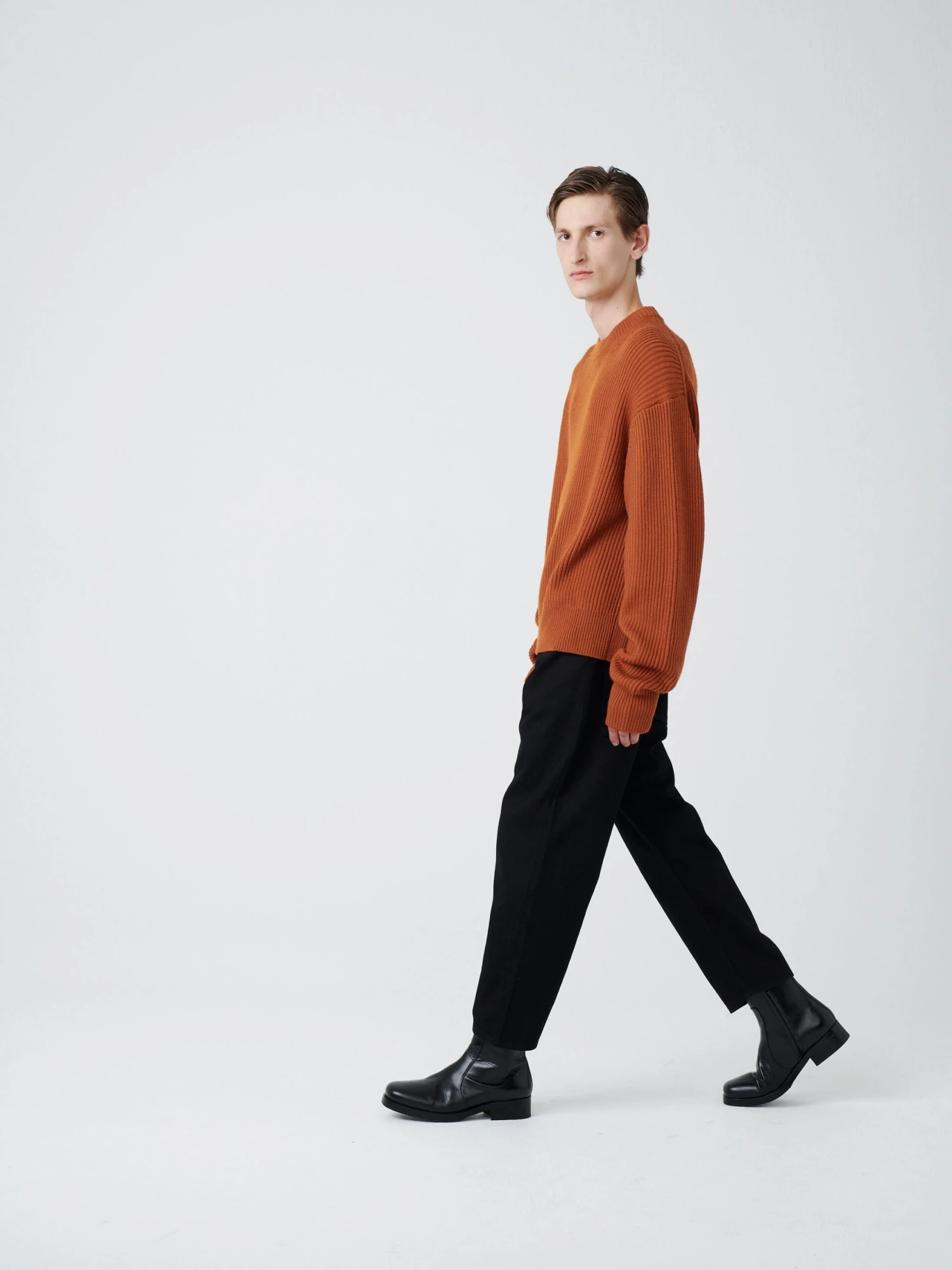 Studio Nicholson Auxil Knit In Terracotta 4 Studio Nicholson Auxil Knit In Terracotta - Image 4