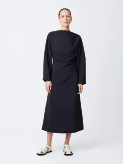 Studio Nicholson Argyle Dress In Darkest Navy