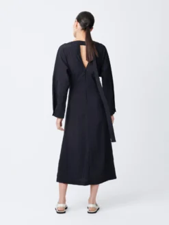 Studio Nicholson Argyle Dress In Darkest Navy 8 Studio Nicholson Argyle Dress In Darkest Navy -Studio Nicholson ArgyleSNW 1343TexturedViscoseDessesDarkestNavy2 scaled