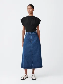 Studio Nicholson Baringo Denim Skirt In Indigo Wash