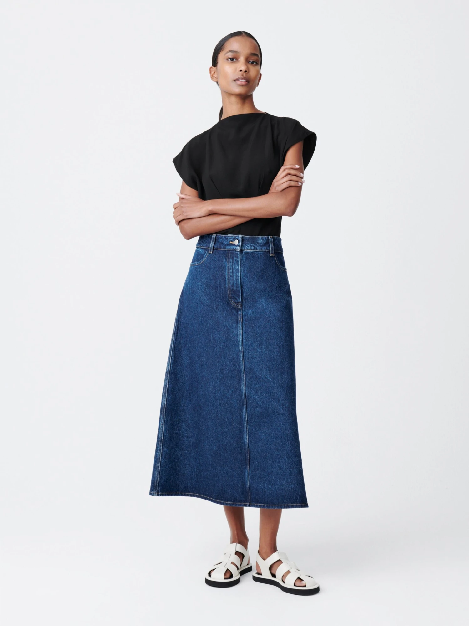 Studio Nicholson Baringo Denim Skirt In Indigo Wash 2 Studio Nicholson Baringo Denim Skirt In Indigo Wash - Image 2
