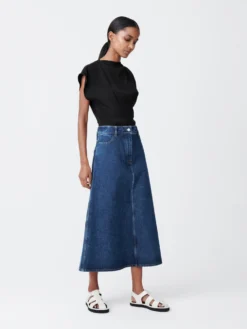 Studio Nicholson Baringo Denim Skirt In Indigo Wash 11 Studio Nicholson Baringo Denim Skirt In Indigo Wash -Studio Nicholson BARINGOSKIRTINDIGOWASH2 scaled