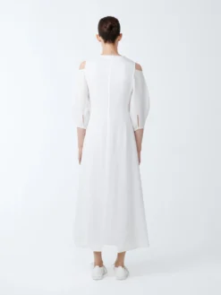 Studio Nicholson Barr Twill Dress In Parchment -Studio Nicholson BARRSNW 1464LINENLIKETWILLDRESSinPARCHMENT3 scaled