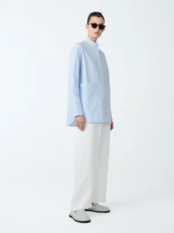 Studio Nicholson Beek Shirt In Sky Blue -Studio Nicholson BEEKSNW 420POWDERCOTTONSHIRTSinSKYBLUE scaled