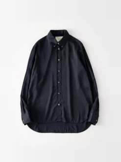 Studio Nicholson Bissett Viscose Shirt In Darkest Navy -Studio Nicholson BISSETT818DARKESTNAVY FS scaled