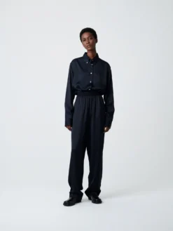 Studio Nicholson Bissett Viscose Shirt In Darkest Navy