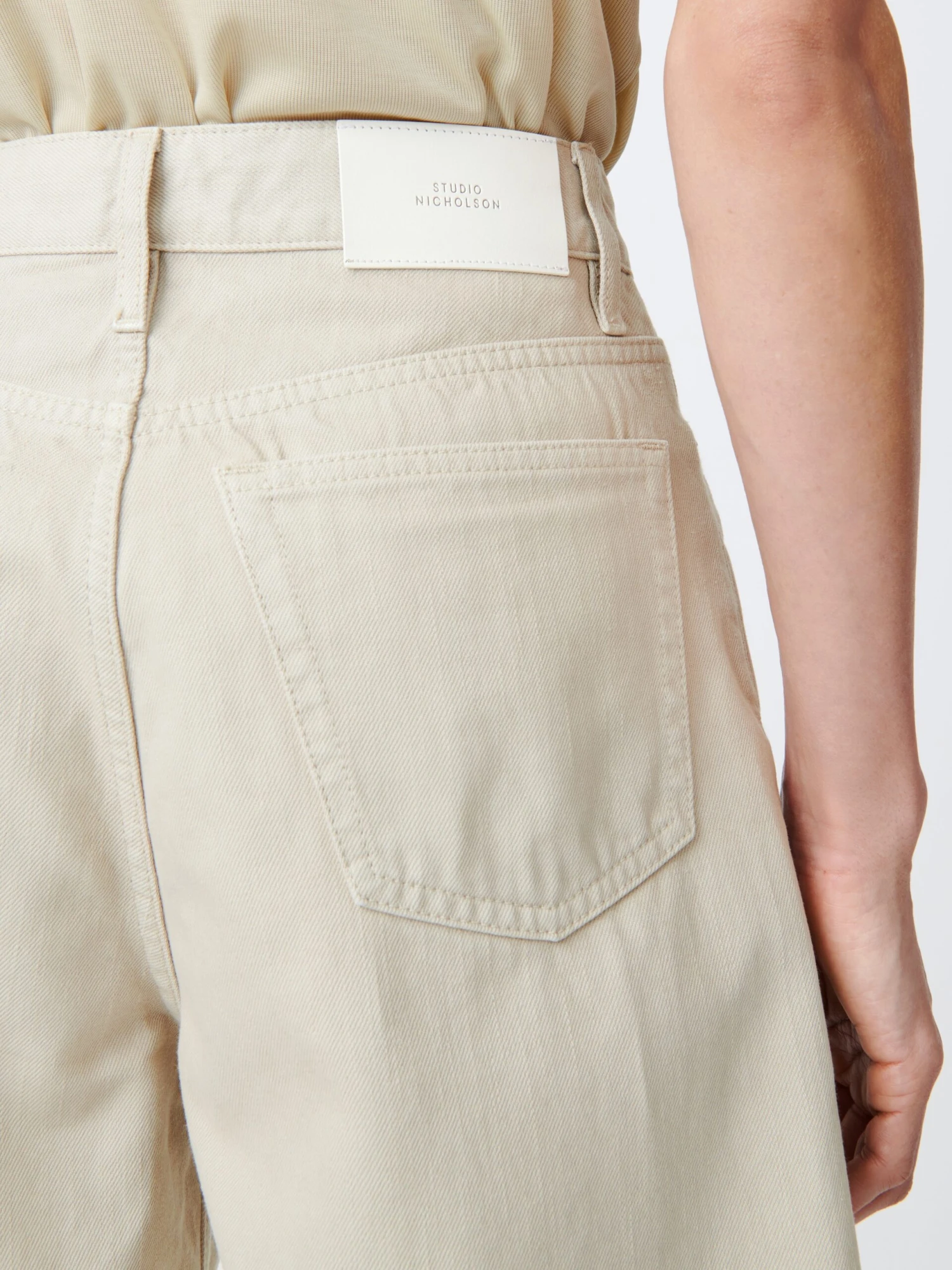 Studio Nicholson Bode Denim Short In Dove 6 Studio Nicholson Bode Denim Short In Dove - Image 6