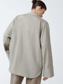 Studio Nicholson Bonsho Shirt In Pebble Black -Studio Nicholson BONSHOSNW 1429TXTRDVINTAGESTIRPESHIRTSinPEBBLEBLACK4 scaled