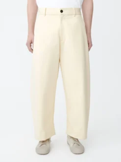 Studio Nicholson Bosun Pant In Cream -Studio Nicholson BOSUNSNM 945PEACHEDCOTTONTWILLCREAM scaled