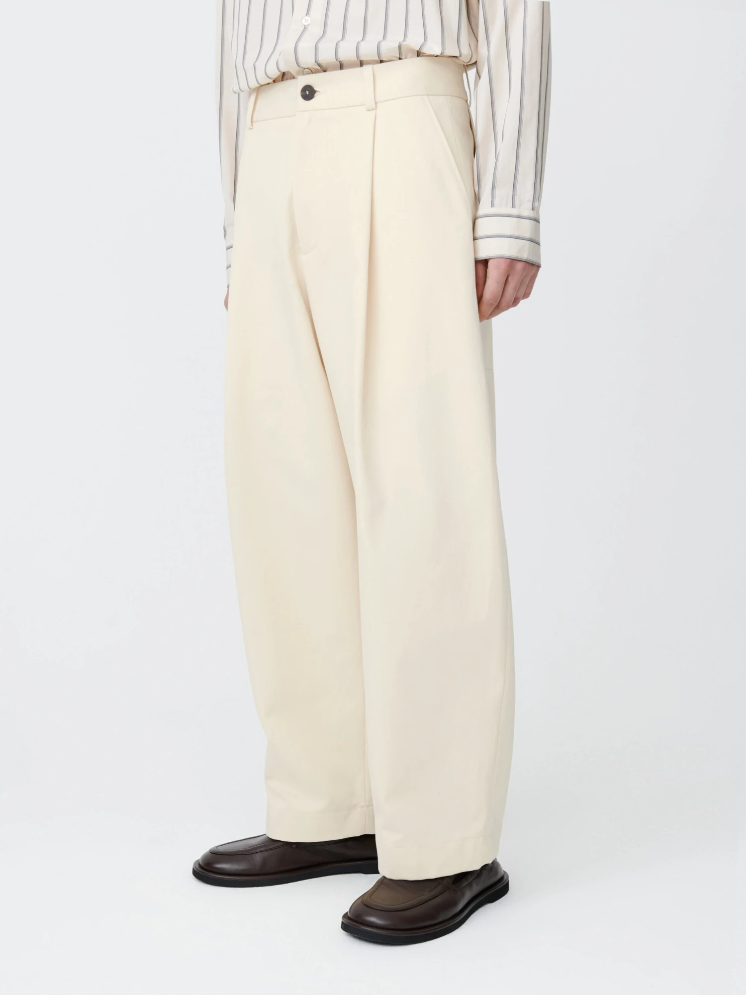 Studio Nicholson Bridges Peached Cotton Twill Pant In Cream 6 Studio Nicholson Bridges Peached Cotton Twill Pant In Cream - Image 6