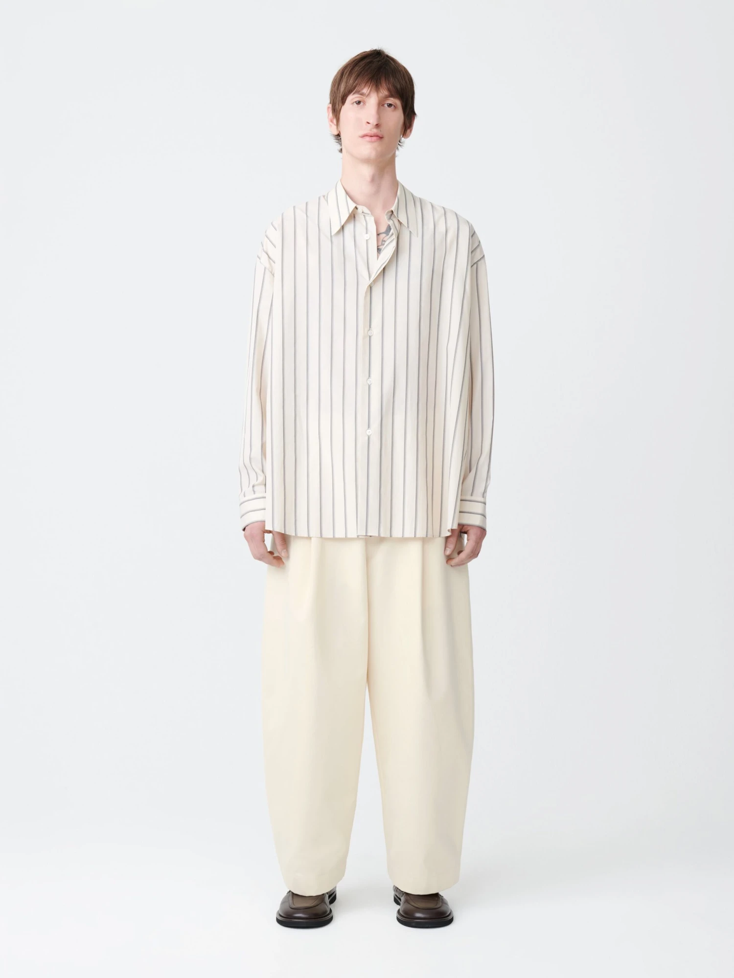 Studio Nicholson Bridges Peached Cotton Twill Pant In Cream 3 Studio Nicholson Bridges Peached Cotton Twill Pant In Cream - Image 3