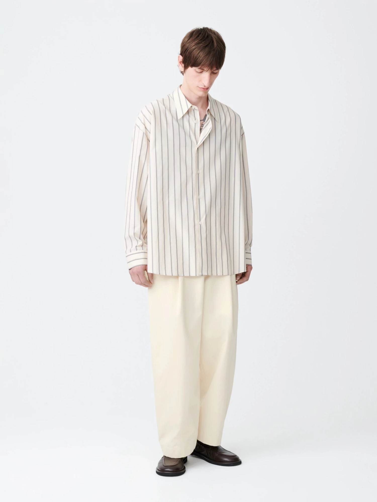 Studio Nicholson Bridges Peached Cotton Twill Pant In Cream 5 Studio Nicholson Bridges Peached Cotton Twill Pant In Cream - Image 5