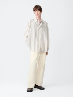 Studio Nicholson Bridges Peached Cotton Twill Pant In Cream