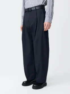 Studio Nicholson Bridges Pant In Dark Navy -Studio Nicholson BRIDGESSNM 132WASHEDCOTTONPOLYDARKNAVY1 scaled