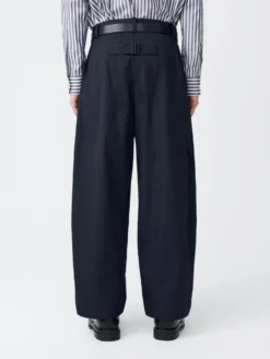 Studio Nicholson Bridges Pant In Dark Navy -Studio Nicholson BRIDGESSNM 132WASHEDCOTTONPOLYDARKNAVY9 scaled