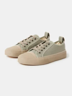 Studio Nicholson Byrd Canvas Shoe In Khaki