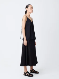 Studio Nicholson Centro Skirt In Darkest Navy -Studio Nicholson CENTROSNW 1337POWDERCOTTONDARKESTNAVY2 scaled