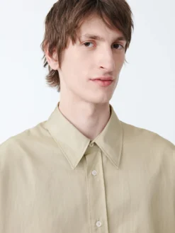 Studio Nicholson Cloud Shirt In Dark Stone -Studio Nicholson CLOUDSNM 1206OrganiccottonShirtsinDarkStone scaled