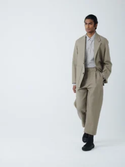 Studio Nicholson Conde Double Cotton Jacket In Stone -Studio Nicholson CONDEJACKETSTONE4 scaled