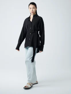 Studio Nicholson Condell Crepe Shirt In Black 10 Studio Nicholson Condell Crepe Shirt In Black -Studio Nicholson CONDELLSHIRTBLACK4 scaled