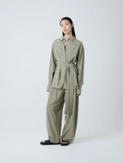 Studio Nicholson Condell Crepe Shirt In Pea