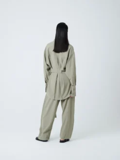 Studio Nicholson Condell Crepe Shirt In Pea -Studio Nicholson CONDELLSHIRTPEA2 scaled