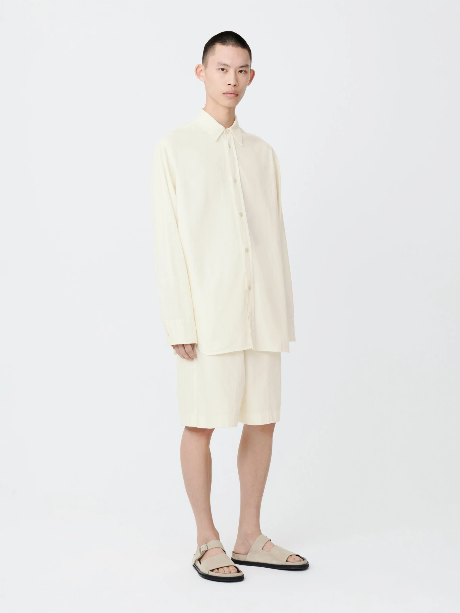 Studio Nicholson Clark Denim Shirt In Parchment 3 Studio Nicholson Clark Denim Shirt In Parchment - Image 3