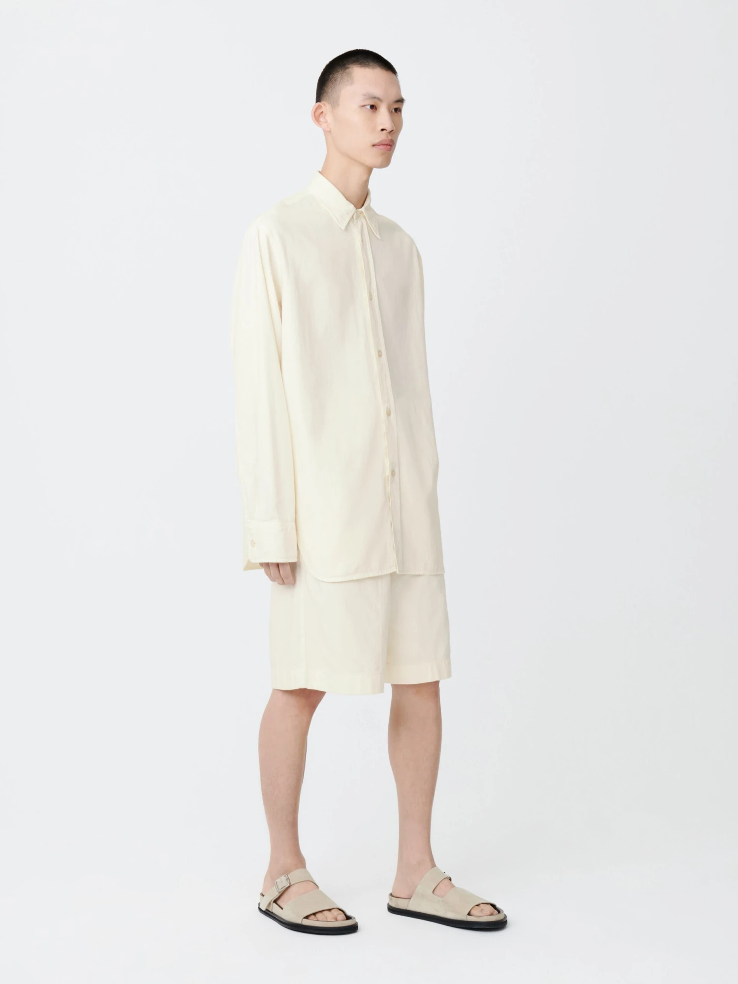 Studio Nicholson Clark Denim Shirt In Parchment 4 Studio Nicholson Clark Denim Shirt In Parchment - Image 4