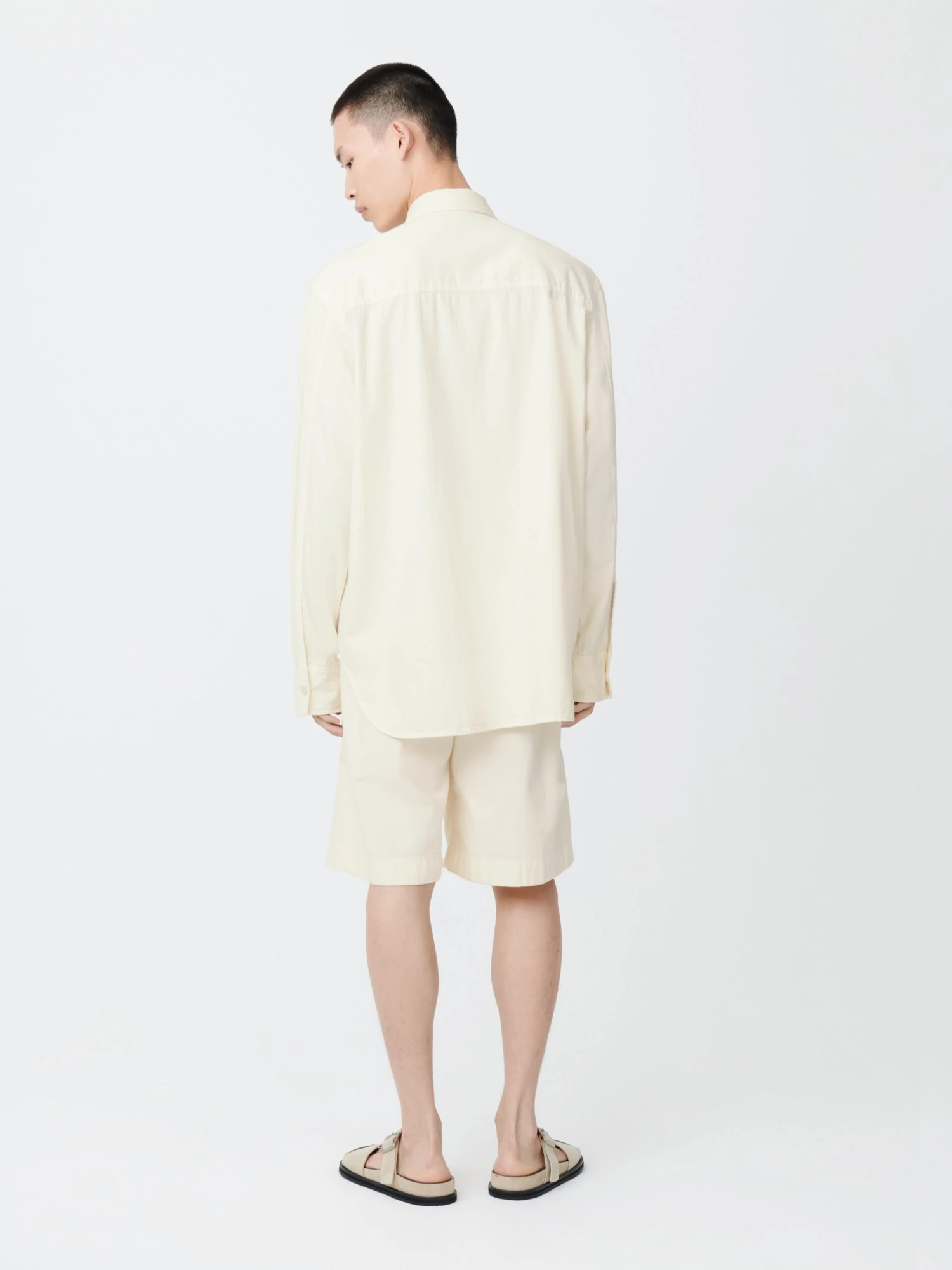 Studio Nicholson Clark Denim Shirt In Parchment 5 Studio Nicholson Clark Denim Shirt In Parchment - Image 5