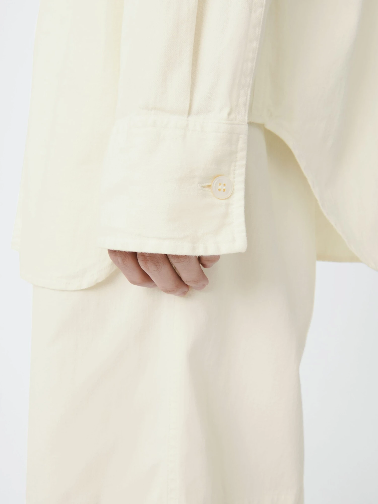 Studio Nicholson Clark Denim Shirt In Parchment 6 Studio Nicholson Clark Denim Shirt In Parchment - Image 6