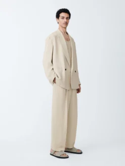 Studio Nicholson Daburu Jacket In Barley -Studio Nicholson DABURUSNM 1172FluidWoolJacketinBarley2 scaled