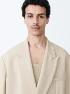 Studio Nicholson Daburu Jacket In Barley -Studio Nicholson DABURUSNM 1172FluidWoolJacketinBarley4 scaled