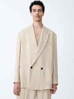 Studio Nicholson Daburu Jacket In Barley -Studio Nicholson DABURUSNM 1172FluidWoolJacketinBarley5 scaled