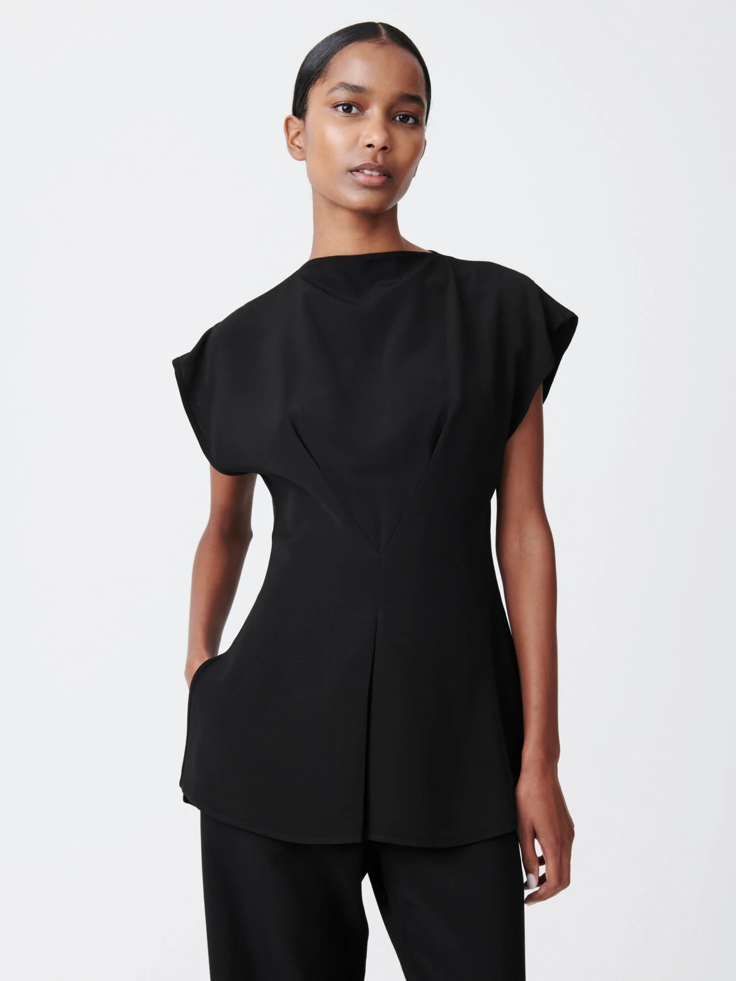 Studio Nicholson Damer Top In Black 1 Studio Nicholson Damer Top In Black