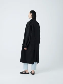Studio Nicholson Diphu Coat In Black -Studio Nicholson DIPHUCOATBLACK2 scaled