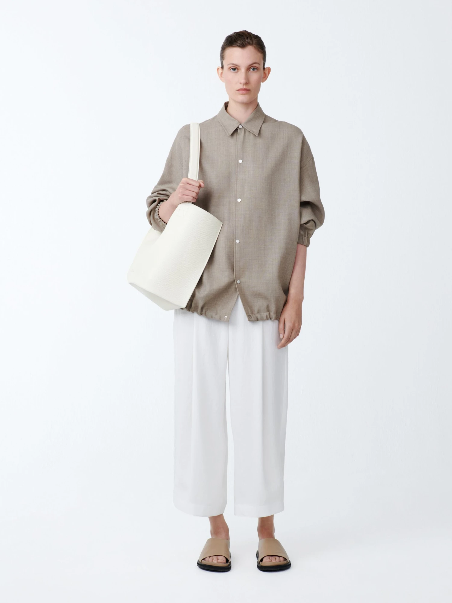 Studio Nicholson Dordoni Pant In Parchment 1 Studio Nicholson Dordoni Pant In Parchment