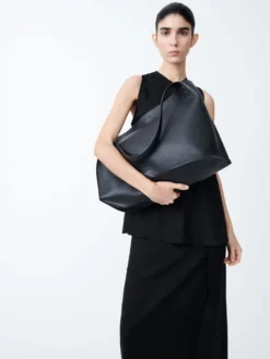Studio Nicholson Doublet Leather Bag In Black -Studio Nicholson DOUBLETSN 741LeatherBaginBlack1 scaled