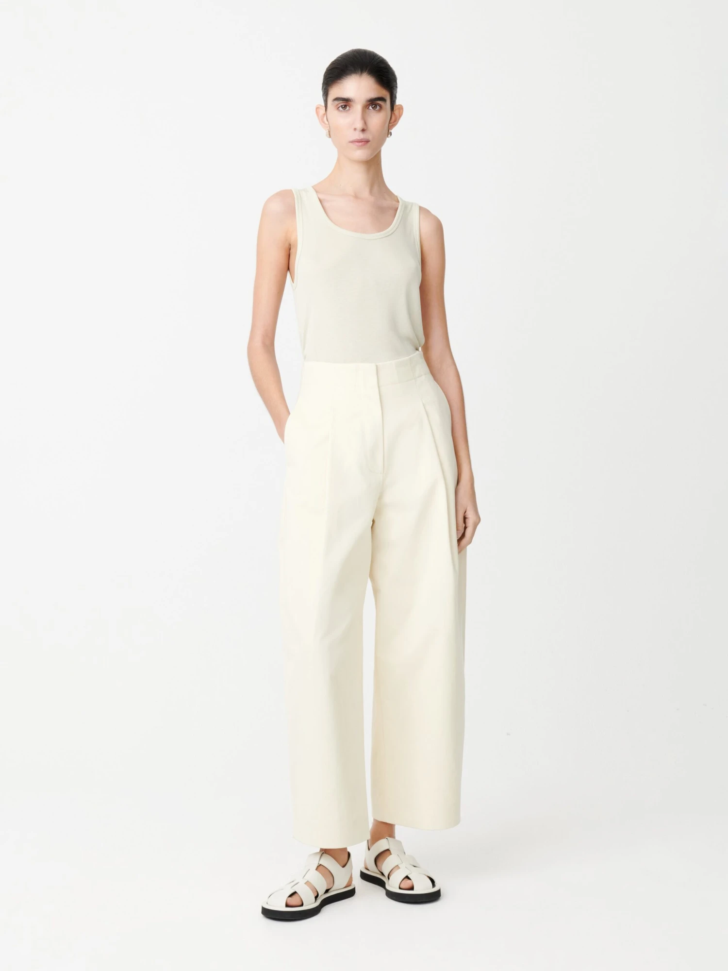 Studio Nicholson Dordoni Volume Pant In Cream 1 Studio Nicholson Dordoni Volume Pant In Cream
